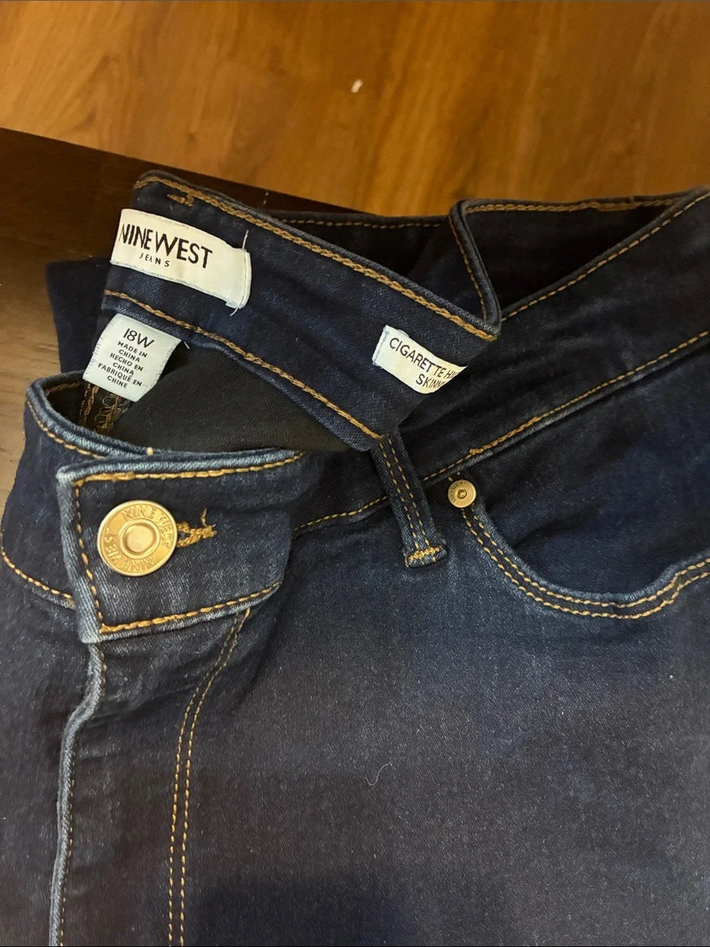 Nine West Dark Indigo High-Rise Cigarette Jeans
